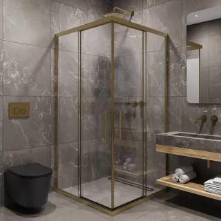 Душевой уголок Timo T39 100x100 см золото матовое